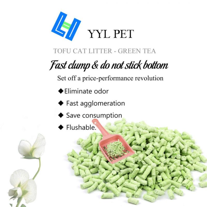 Green Tea Tofu Cat Litter with Odor Control and Flushable