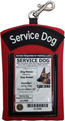 Service Dog ID Identification Carrier &amp; Zippered Pouch - Carry Many Small Items &amp; Easily Display Your Dogs Identification