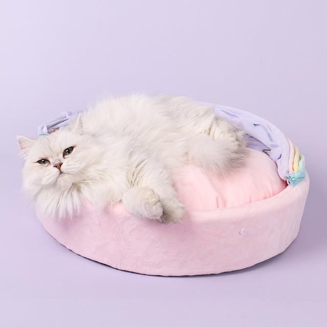 Wholesale Washable Winter Warm Pet Dog Bed Custom Fluffy Soft Round Cat Bed