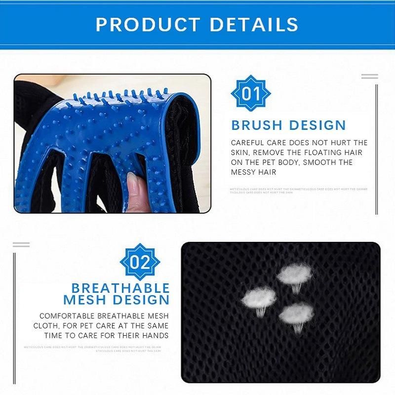 Pet Hair Remover Glove Silicone Blue Pet Gloves Left and Right