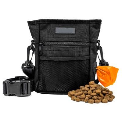Wholesale Waterproof Black Dog Food Bag Pet Travel Bag Dog Cat Treats Storage Bag for Walking