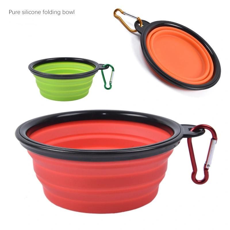 Travel Dog Slow Food Bowl Foldable with Buckle Pet Feeder