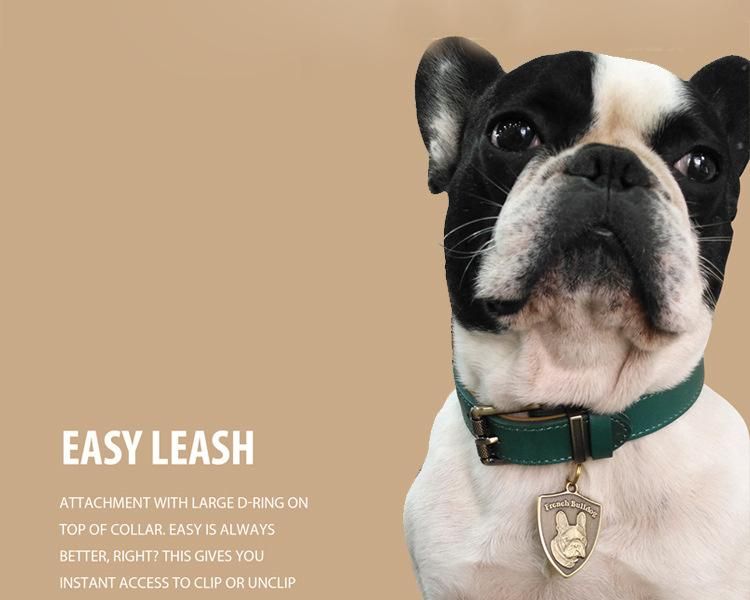 Fashion Dog Collars Custom Adjustable PU Leather Durable Dog Collar Waterproof Classic Vegan Genuine Leather Dog Collar