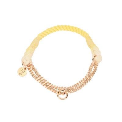 Easy Folding Extreme Soft Feeling Pear Yellow Color Designer Dog Collar