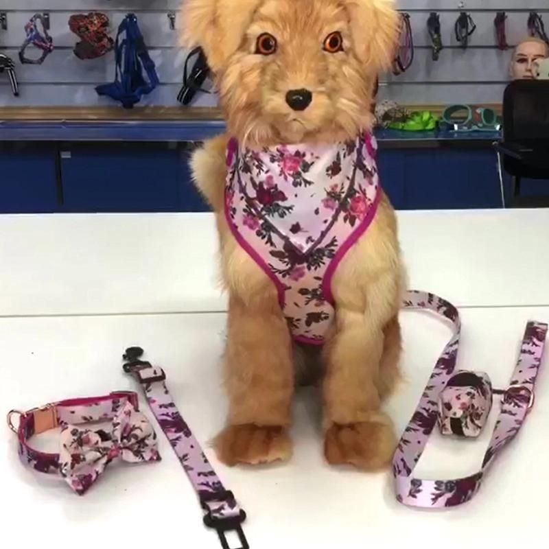 Tactical Dog Harness and Leash Set Custom Logo Pattern Mesh Nylon Dog Belt Personalized Sublimation Pet Supplies Manufacture/Popular