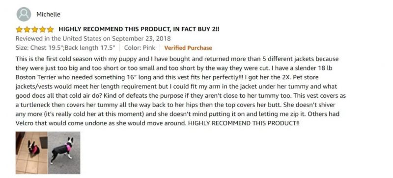 Dog Warm Vest Jacket Coat Pet Winter Clothes