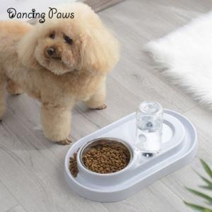 Dog Drinking Water Feeder Pet Automatic Teddy Food Feeding Device Double Bowl Feeder