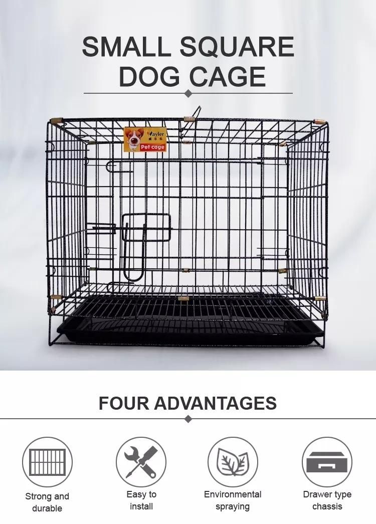 Indoor Outdoor Hot Sale Small High Quantity Breathable Black Color Folding Metal Dog Cage