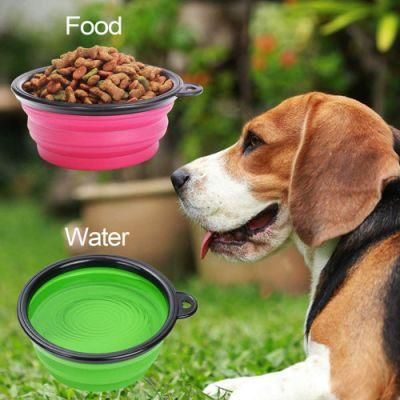 Pet Soft Silicone Collapsible Travel Bowl/Food Tray