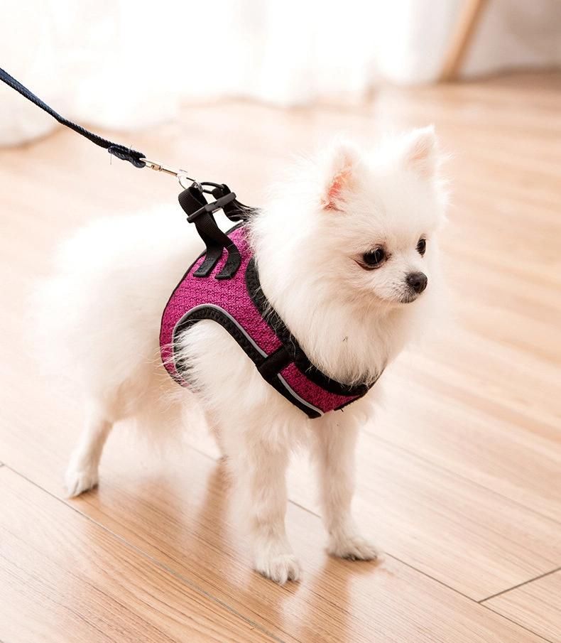 Breathable Mesh Cloth with Reflective Strip Go out Traction Chest Strap Small Dog Walking Dog Pet Products Wholesale