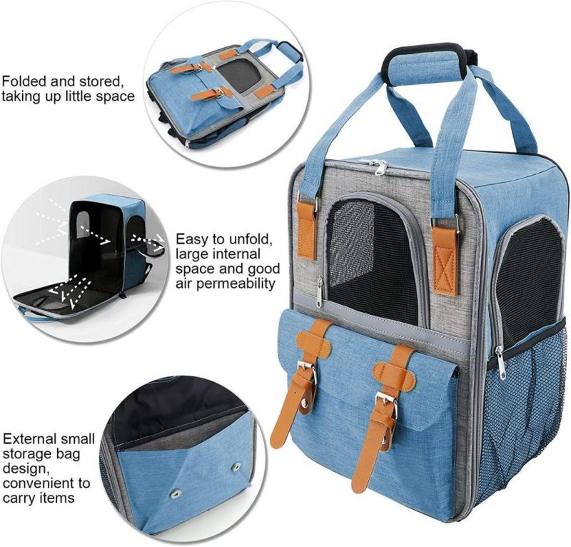 Airline Approved Breathable Outdoor Expandable Pet Carrier Folding Dog Cat Carrier Backpack