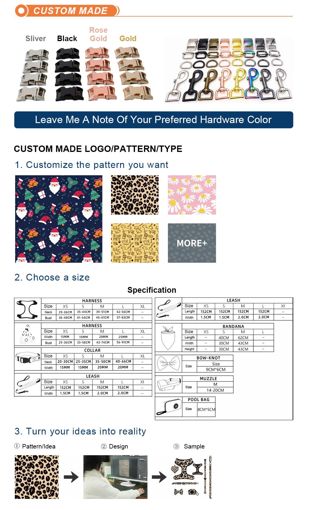 Custom Brand Label and Classic Printed Pattern Pet Dog Collar
