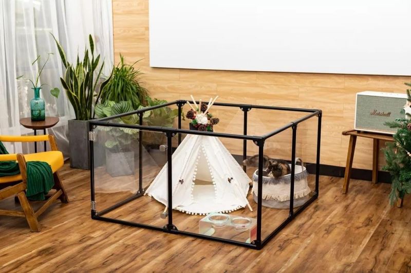 High Quality Transparent Foldable Pet Dog Playpen Animals Yard Play Fence Dog Cage