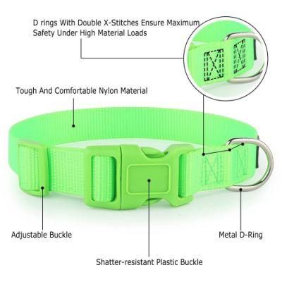 OEM/ODM Custom Pet Products Hardware Adjustable Nylon Pet Dog Collars