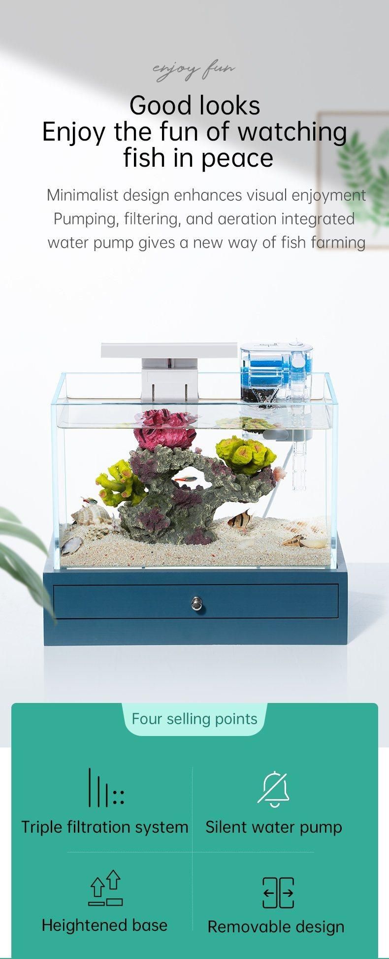 Yee Aquarium Tank Glass Fish Tank Desktop Landscaping Products