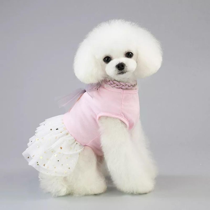 New Spring Summer Dress Weaning Clothing Pet Clothes Cat Dog Clothing