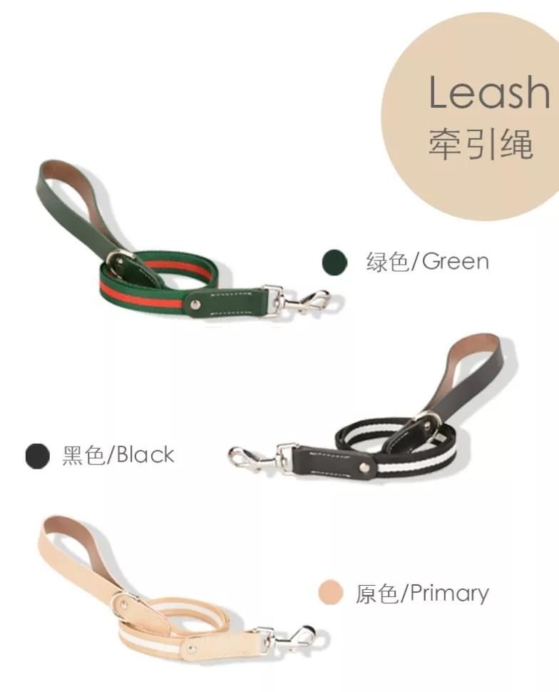 Good Quality Hot Selling Cowhide Leather Dog Collar Leash Lead Set