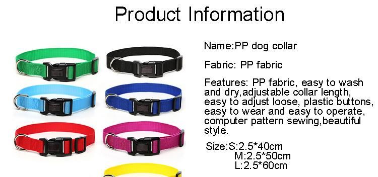 Breathable Polyester Pet Accessories, Durable Adjustable Safety Buckle Leash Dogs Necklace Solid Color Dog Collar//
