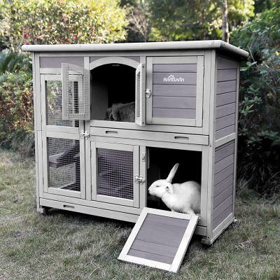 Jeterson 2 Story Small Animal Hutch with Feeder Ramp and Slide out Tray