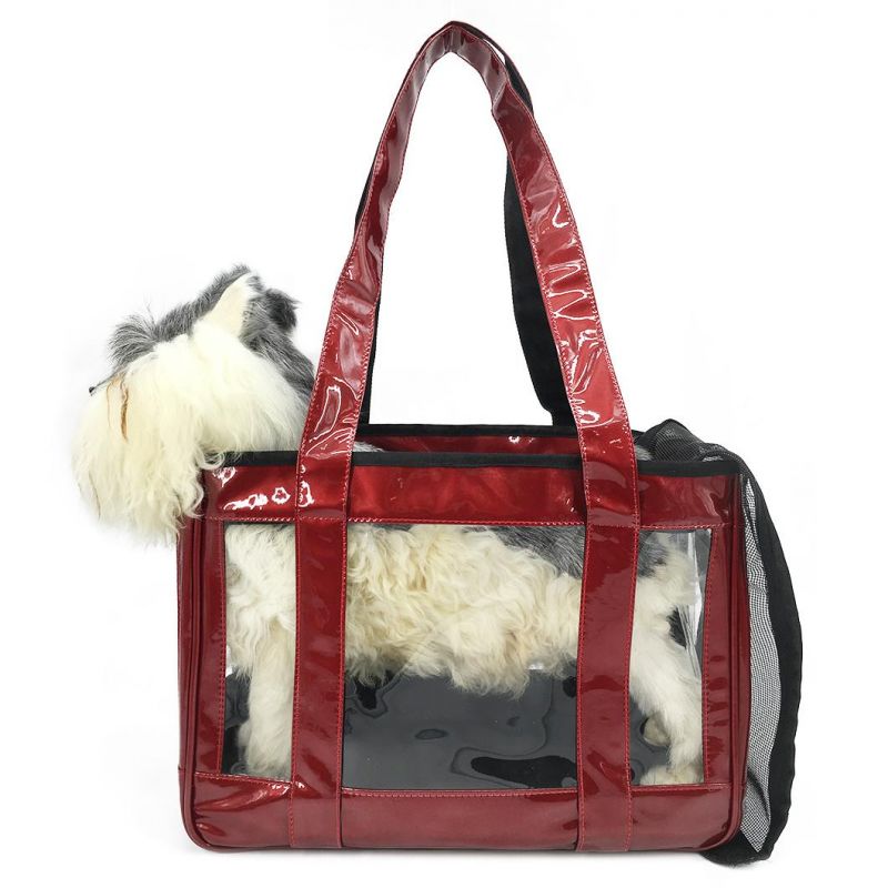 Wholesale Waterproof Breathable PVC Transparent Tote Pet Carrier Handbag Bag Mokofuwa