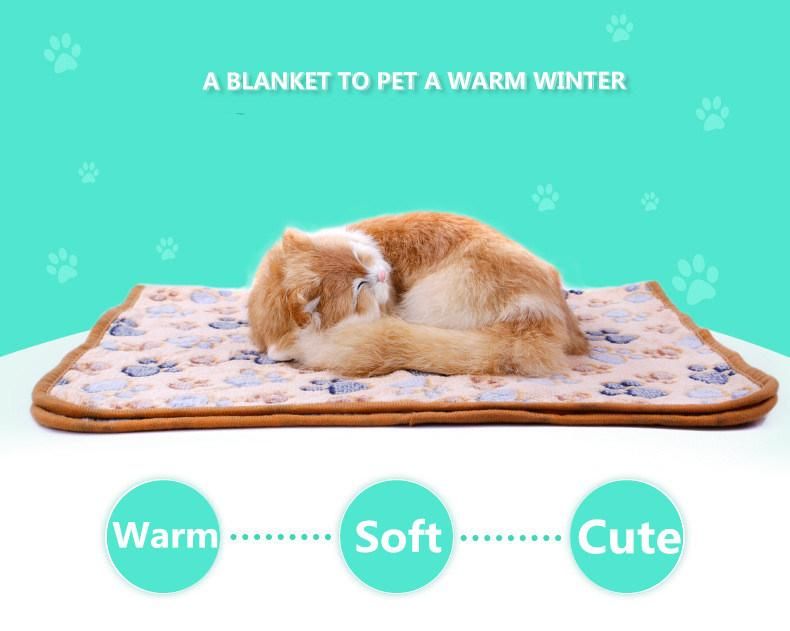 Cute Dog Bed Mats Soft Fleece Warm Pet Blanket Sleeping Beds Cover for Small Medium Dogs Cats