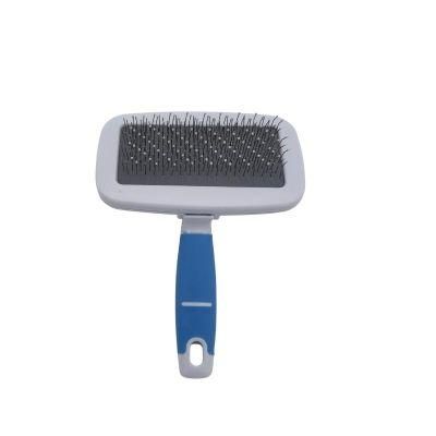 Pet Groomer Grooming Hair Removal Self Cleaning Slicker Brush for Dogs and Cats Blue-S