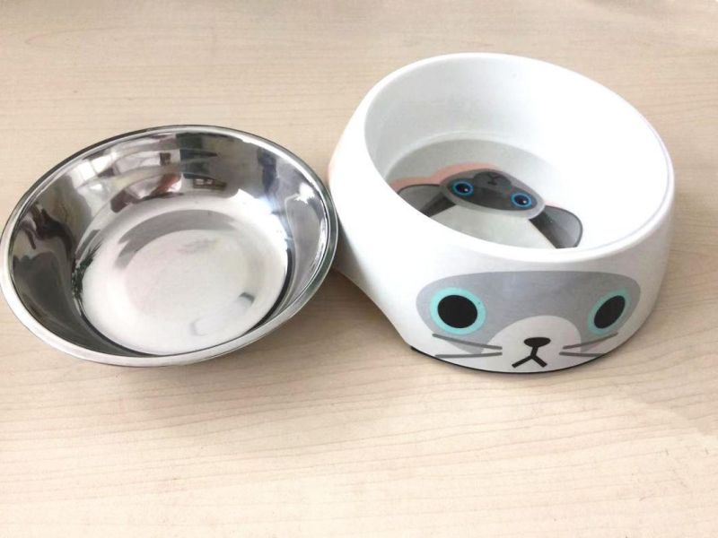 Travel Luxury Custom Pet Feed Food Water Bowl Container Stainless Steel SUS304 Melamine PP Plastic Dog Bowls