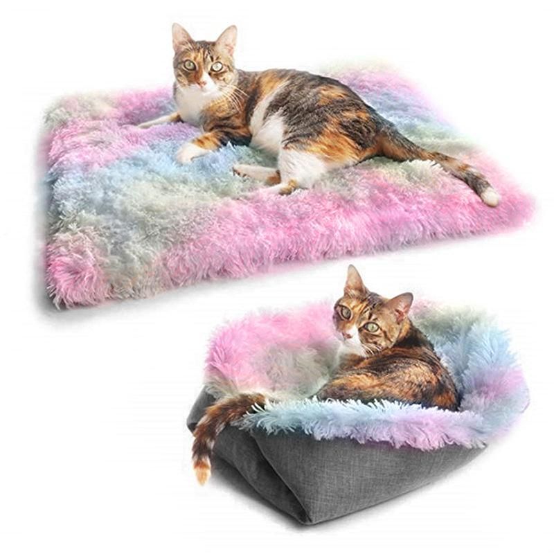 Portable Plush Waterproof Cat Bed Foldable Washable Dog Pet Mat