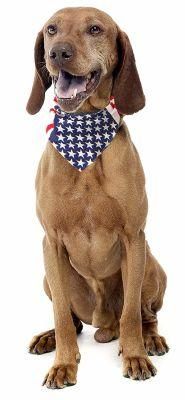 USA/UK/France Flag W/Jacquard Weave Fabric Detachable Bow Tie Dog Bandana
