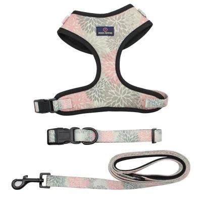 Manufacturer 6 Piece Design Dog Bow Tie Bandana Poop Bag Custom Dog Harness Luxury Dog Collar Leash Set/Pet Accessories