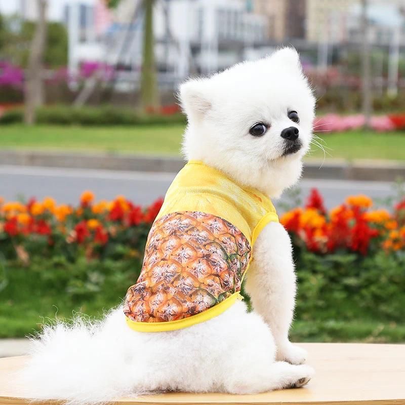 Dog Clothes Cat Pet Clothes Supplies Spring Summer Cat Pet Clothes Supplies Spring Summer Fruit Mesh Vest Light and Breathable