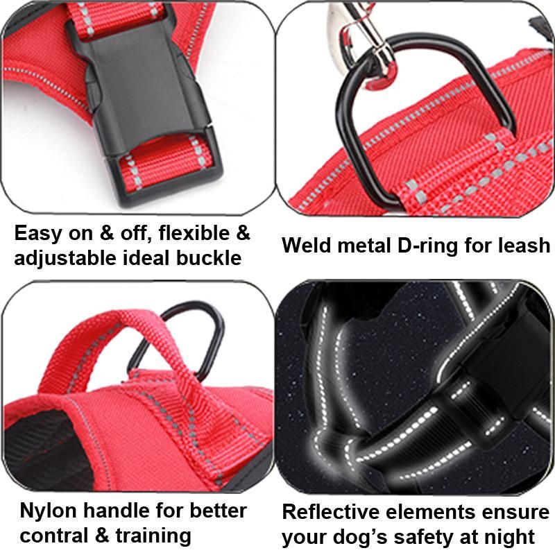 High Quality Outdoor Reflective Adjustable Mesh Oxford No Pull Custom Dog Harness