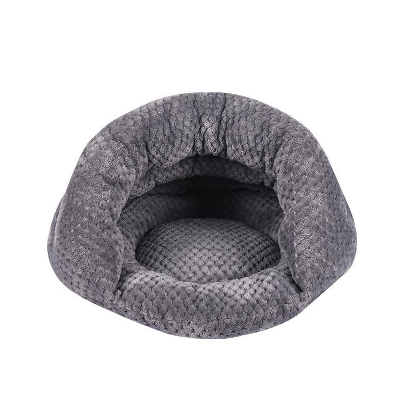 Wholesale Luxury Soft Round Washable Calming Plush Pet Donut Dog Bed Cat Nest Kennel Cave Winter Warm Sleep Donut Cat Bed