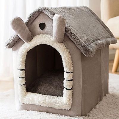 Custom Eco Friendly Warm Washable Luxury Cute Felt Home Cave Nepal Wool House Pet Cat Bed