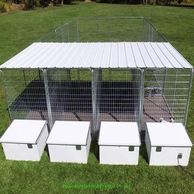 Cabin Combination Dog House Full Enclosed Wire Mesh Dog Kennel