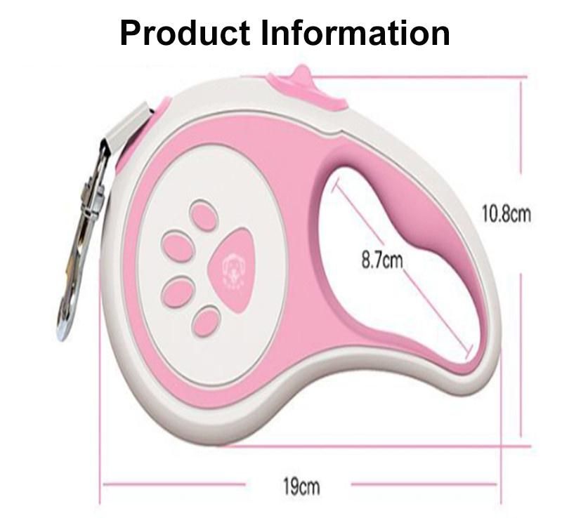 Custom Company Logo Fashion Retractable Dog Leash in Stock
