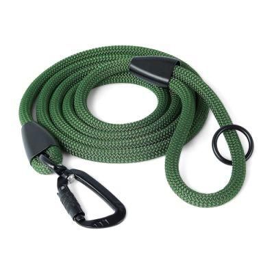 Strong Large Nylon Climbing Rope Leash with Autolocking Aviation Aluminum Carabiner Mountainside for Pets Dogs Training Running