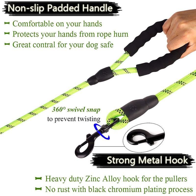 Strong Dog Leash Reflective Comfortable Durable Dog Lead Rope for Dog Walking Leash