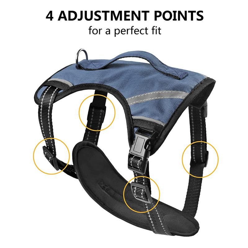 No Pull Reflective Adjustable Soft Padded Dog Harness No-Choke Pet Oxford Vest with Easy Control Handle