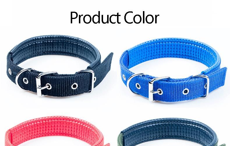 Wholesale Padded Foam Solid Color Large Dog Durable Pin Buckle Pet Collars//