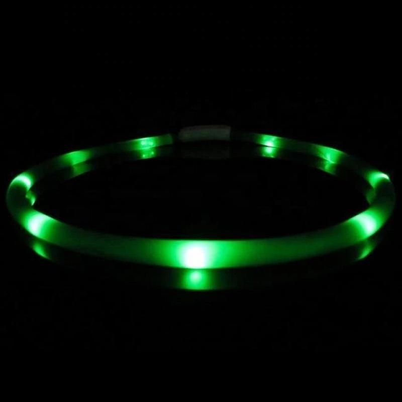 Waterproof LED USB Rechargeable Glowing Pet Silicone Dog Collar