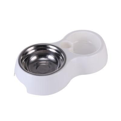 Pet Stainless Steel Bowl with Automatic Water Dispenser Food Water Feeder for Dog and Cat