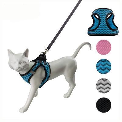 Wholesale Mesh Adjustable Neck Escape Proof Walking Jacket Vest Pet Cat Harness Leash Set