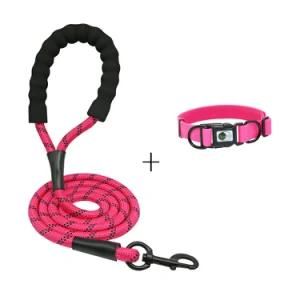 Dog Leash and Collar Set Pink L