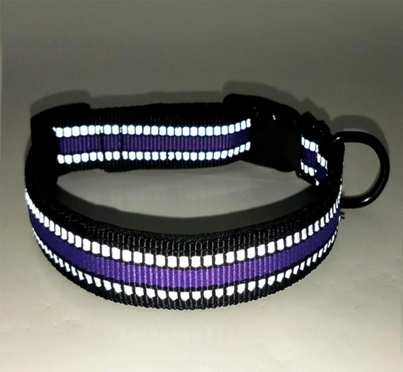 Strong Metal Buckle Dog Collar with Reflective Strips