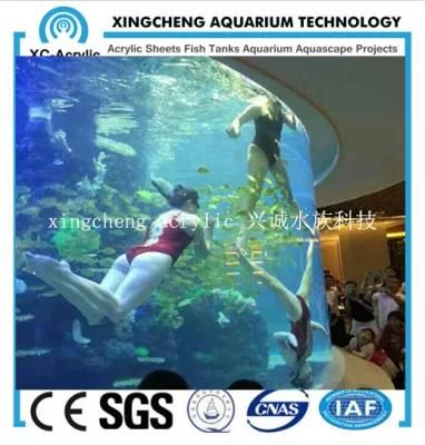Transparent Round Acrylic Aquarium Restaurant Project