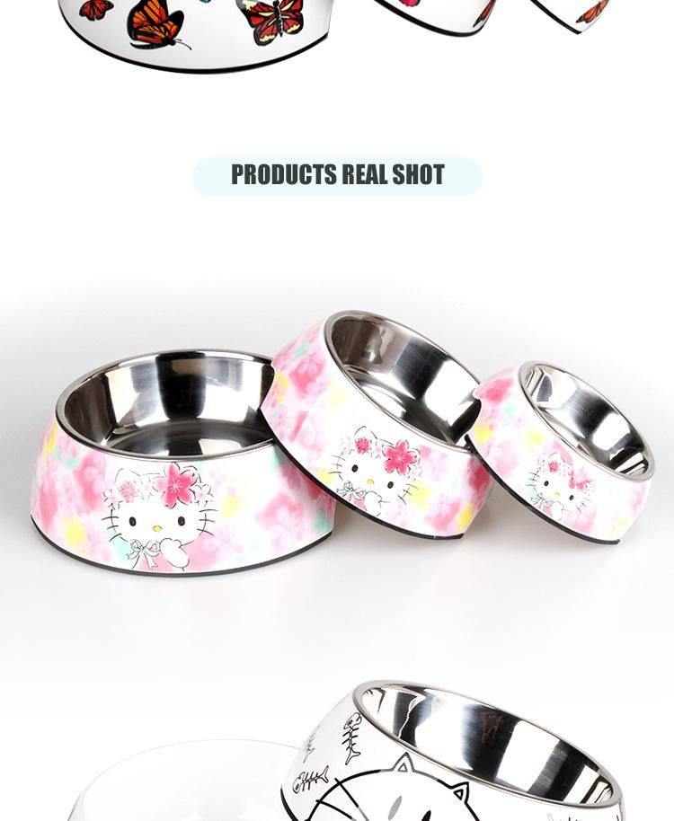 No-Slip Melamine Pet Food Water Feeder Pet Bowl