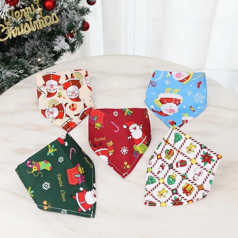 christmas Holiday Customized Printed Cotton Pet Bandanas