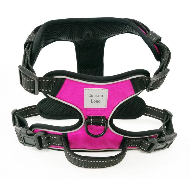 No Pull Dog Harness, Reflective Vest Harness with 2 Leash Attachments and Easy Control Handle