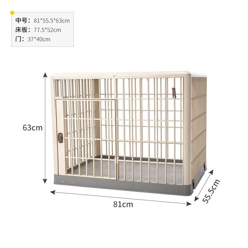 Portable Plastic Pet Cage Pet Kennel Dog Crate with Wheels